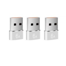 삼성용 USB C 타입 OTG 어댑터 수 암 충전기 변환기 데이터 전송 6A 120W, A silver-3pcs, 3개