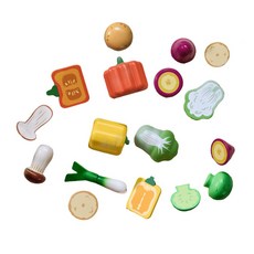 [야채 확장팩L] 에센셜토이 아기 원목 주방놀이 장난감 자르기 소품 세트, 1세트