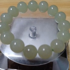 14mm 和田玉岫玉手串 玉石手鍊 優雅配飾 祈願平安順遂