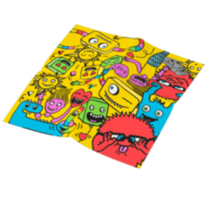 Renova趣味塗鴉彩色印花餐巾紙巾，創意塗鴉設計，派對聚餐必備，吸水性強，安全無毒, 黃色, 1套, 12個裝