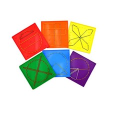 선 면 초등 수학활동 양면지오보드 6인세트 수업교구 도형 수리과학 점