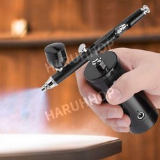 에어 브러시 세트 충전식 휴대용 미니 메이크업 케이크 핸드 다목적 장식 네이아트 세트, 핑크