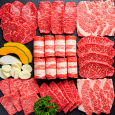 한국농수축산 소고기 800g 모둠 갈비살 200g + 부채살 200g + 등심 200g + 우삼겹 200g, 1세트