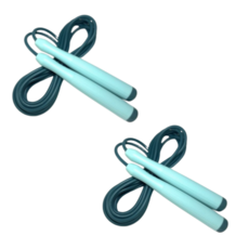 텐투투니 초경량 줄넘기 유산소 운동 다이어트 줄꼬임방지 길이조절, 2개, 그린