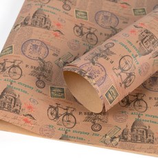 star starred 포장용 빈티지 종이 74cm X 50cm, 10개, 스탬프 (F 디자인)