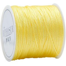 精選72號玉線手工編織繩：DIY手鍊項鍊吊墜編繩材料，多色可選, 72號玉線檸檬45米送20顆珠子, 1個