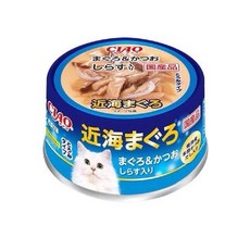 CIAO 罐頭 近海罐，嚴選新鮮魚獲，Omega-3呵護毛髮，無添加安心美味, 85g, 1個, A-92 近海罐 鮪魚+鰹魚+吻仔魚
