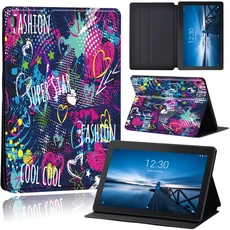 레노버 탭 M10 X605F X505F/탭 M10 PLUS X606F X/탭 E10 TB-X104F/TB-X104L 커버 가죽 낙서 사진 케이스 용, 18 graffiti003, 02 M10 HD X306F X306X