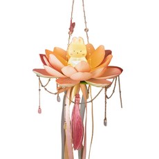 가을 행사를 위한 토끼 패턴의 아름다운 꽃 꽃 등불, 스타일 B