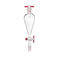 1922 조인트와 PTFE 스톱콕 및 스토퍼가 포함된 붕규산염 유리 원뿔 분리 깔때기 100ml