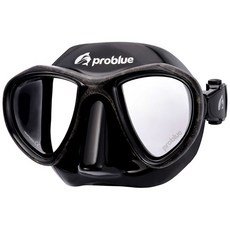 游龍潛水 PROBLUE 黑矽膠雙面鏡組：MS-249B-C潛水鏡搭配SN-1092雙色呼吸管 舒適貼合 視野廣闊, 面鏡(迷彩灰)