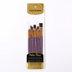 10 Pcs 풀 세트 나일론 헤어 아티스트 페인트 브러시 전문 오일 수채화 아크릴 그림 Diy 미술 용품 ​​학습, [01]purple