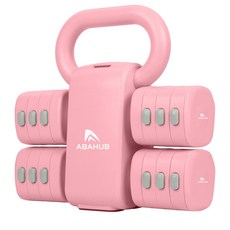 ABAHUB 2in1 무게조절 덤벨 케틀벨 여성 홈트 입문용 미끄럼방지 그립, 1개, 5kg, 핑크색