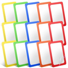 아동용 작은 거울 15개 16.3 x 10.4cm(6.3 x 4.1인치) 깨지지 않는 비산 방지 거울 공예용 사각형 원형 모서리 양면 유치원 얼굴 표정 교실 거울 DIY 작업, 아동용 작은 거울 15개, 16.3 x 10.4cm(6