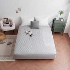 [코스트코]플로티나 방수 누빔 매트리스 커버 - 퀸 라이트 그레이, [코스트코]플로티나 방수 누빔 매트리스 커버 - 퀸,