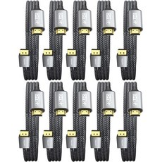 UANTIN 4K 디스플레이포트에서 HDMI 케이블 6피트 단방향 전용 DP 1.2소스에서 1.4디스플레이 4K30Hz 2K60Hz 디스플레이 포트 꼬임 방지 AMD NVIDI, 3FT, 10 Pack