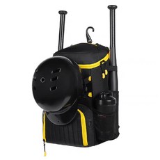 야구 배트 백팩 헬멧 글러브 소프트볼 가방, 새 검은색 노란색 지퍼