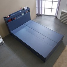 케이컴퍼니 이음수납헤드 더블 서랍침대 프레임(매트없음), 네이비