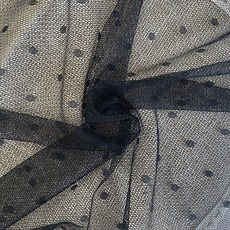 CRE 004 탐나요 망사 땡땡이 원단 메쉬 도트 패브릭 천, 1개, 블랙