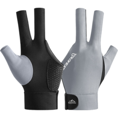 GLOVEJOY專業高彈撞球手套，透氣網布，防滑矽膠，半指設計，舒適耐用, 純灰色, 1個