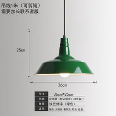 레트로 팬던트등 녹색 램프 초록 초록색 조명 새장 심기 수입조명 디자인 식물등 주방, 01타입36cm그린