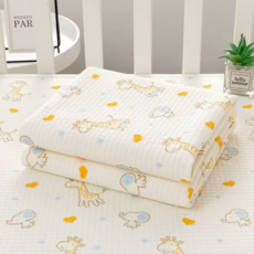 A급 아기 통기성 순면 누빔 방수요 아기 침대 패드 기저귀 갈이대 패드, 1개, 밝은 노란색