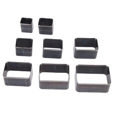 8PCS 가죽 다이 커터 도구 절단 펀칭 다이 침식 강철 가죽 다이 직사각형 모양 커터 수제 DIY 가죽 공예용 고탄소 펀칭 도구, 가죽 공예 펀칭 펀치 타공 8PCS 다이 커터 도구 절