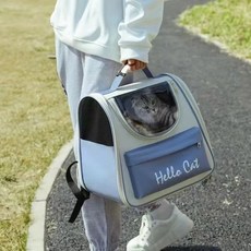강아지 소형 카시트 휴대용 이동용, New pet bag blue