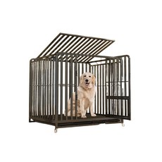 대형견 철망 견사 화장실 분리 실내 이동식 하우스 강아지 철장 애완 펜스 유기견 케이지, 1. 육면관 95X65X85 검정