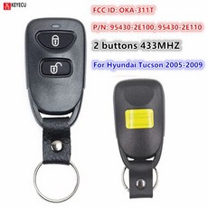 KEYECU 현대 투싼 2005 433MHz 자동차 원격 OKA-311T 스마트 키 포브 2 단추 95430-2E100, 02 1pcs