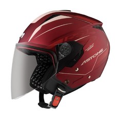 ASTONE官方直營 RST-AQ13 輕量化 3/4 半罩安全帽 加長風鏡 內墨片 眼鏡溝 耳機孔 內襯可拆洗, 平倫敦紅