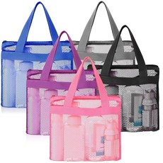 Sweetude6피스휴대용메시샤워캐디토트다양한색상빠른건조토트백메시비치백여성용걸이식세면도구및욕실정리함여행수영스포츠체육관캠프쇼핑대학용124320, Sweetude6피스휴대용메시샤워캐디토트다양한색상빠른건