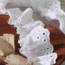 퀼트스타 [주름]나빌레라 주름 면자수레이스_화이트 105, 1개, 화이트