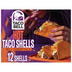 타코벨 핫 양념 맛 바삭한 타코 쉘 12개입 4.8온스 박스, 12개, 137g