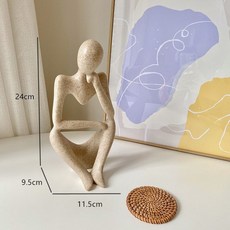 FL 추상 인물 모던한 인테리어 오브제 미니멀한 거실 장식품 창의적 홈데코 스타일 독특한 디자인, 대형 올바른 생각
