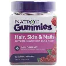 NATROL 納妥 生物素軟糖 覆盆子風味 Vegan, 90顆, 1罐