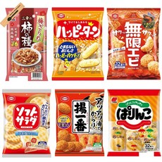 6 과자 포장 센베이 스낵 과자 종 세트 (해피 턴 무한 새우 감의 씨