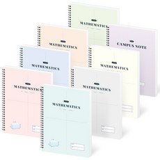 페이퍼릿 4분할 수학 노트 100g, 혼합색상, 8개