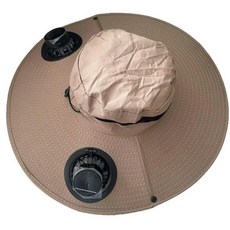 모자 야외 작업용 벙거지 충전식 선풍기모자 자외선차단, 카키 48cm, 기본 색상