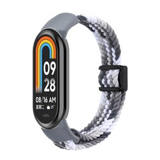 SujuNex 샤오미 미밴드 8/9/10 전용 우븐 스트랩 - Mi Band 8/9/10 Compatible Woven Strap, 12# 글리터 블랙, 1개