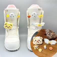 1+1] 스키 스노보드 신발 장식 / 귀여운 인형 키링 고리, 1개, 버터 베어 시리즈 2 6개