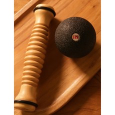 [대학 전임(정) 교수 직접 제작] 5분 HI 마사지볼 원목롤러 세트 맞춤형 운동영상 무료제공 스트레칭 휴대용 지압 세트, 1개