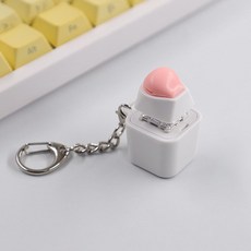 고양이 발자국 엉덩이 RGB라이트 키보드 피젯토이 체인 감압 키캡 클릭커키링, 핑크 목어키 (RGB)