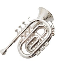 可開發票康美國巴哈小號樂器手掌號便攜式降B調小號電泳金促銷 初學 考級 專業演奏 吹奏省力 便攜 小喇叭 小號樂器 小號, 1個, 銀色