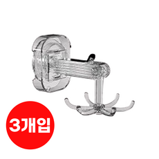 휘른 흡착식 주방도구걸이 다용도 회전걸이 후크 다용도걸이 주방걸이, 투명, 3개입