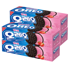 오레오 초콜릿 샌드위치 쿠키 딸기크림, 100g, 4개