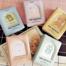 3 포켓 사진보관함 C타입 미니앨범 포카첩, 연핑크