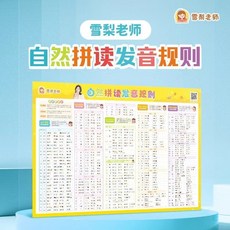 台灣出貨 雪梨老師自然拚讀發音規則海報英語單詞表 附148節跟讀視頻, 1個