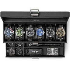 VLANDO 2 6 PU 시계 케이스 단 개 가죽 시계 상자 남성 액세서리 케이스 보석
