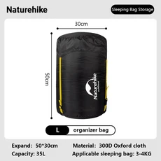 Naturehike 압축 가방 침낭용 방수 압축 봉지 300D 옥스포드 침낭 보관 가방 NH19PJ020, 01 L